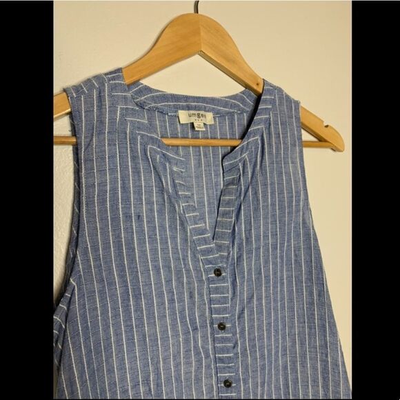 Umgee chambray stripe dress tunic. Medium - Picture 4 of 7